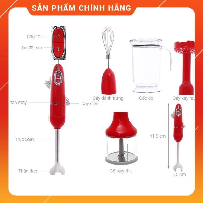 🇩🇪 Máy xay cầm tay SMEG HBF02RDEU màu đỏ giúp bạn dễ dàng xay trộn các nguyên liệu