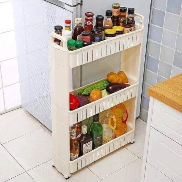 Kệ Để Đồ Chai Lọ 3 Tầng Có Bánh Xe Đa Năng