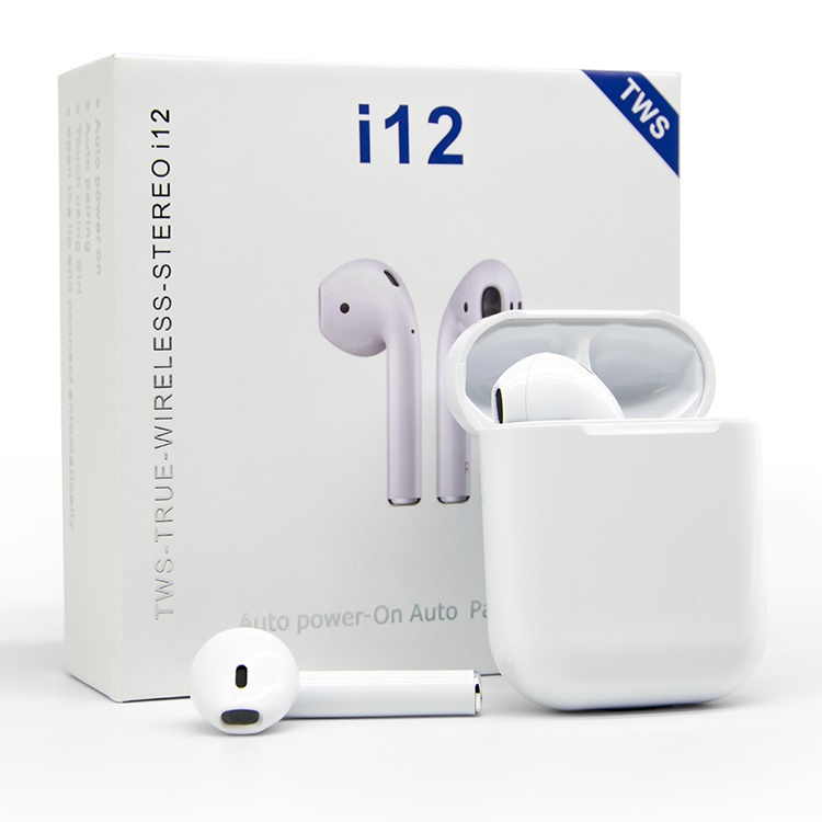 Tai Nghe Bluetooth nhét tai i12 TWS Cảm Biến Vân Tay BH 3 tháng