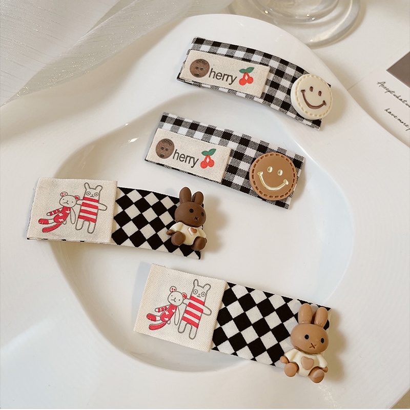Kẹp tóc vải hình vuông họa tiết hoạt hình phong cách Nhật bản