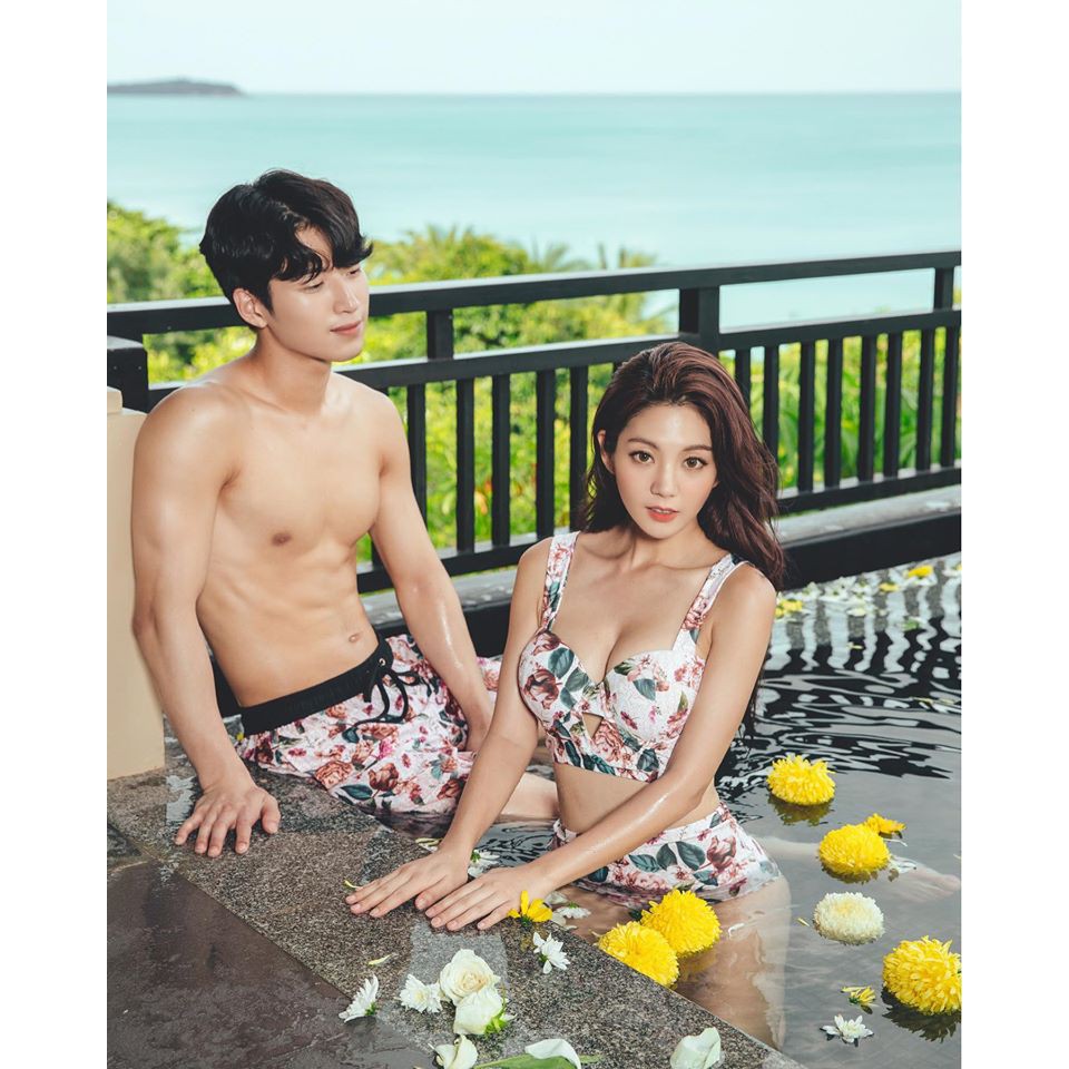 (Có sẵn, hình review) Đồ bơi Couple, đồ bơi cặp đôi Hàn Quốc 2020, đồ bơi nam, bikini 2 mảnh nữ