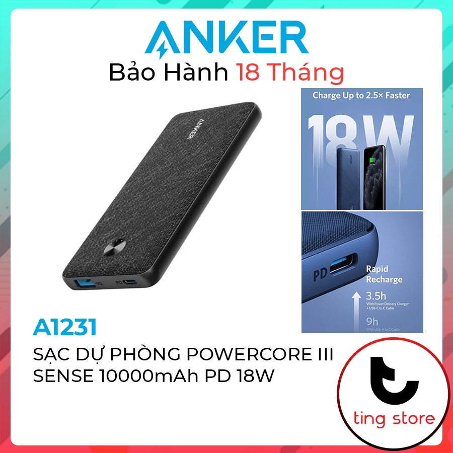 Pin Sạc Dự Phòng Anker PowerCore III Sense 10000mAh PD - A1231