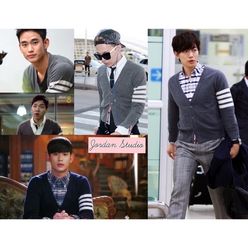 Áo cardigan kẻ sọc Thom giống BTS, Jennie BLACKPINK, YoonA, Dara, Sehun, Suzy, Moonbyul