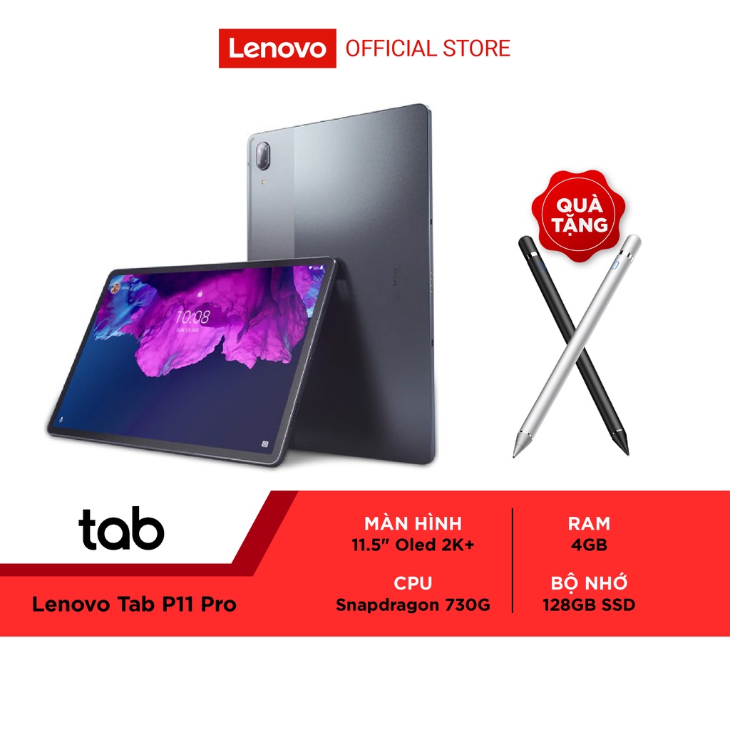 [ELBAU7 giảm 7%] [Tặng Bút] Máy tính bảng Lenovo Tab P11 Pro (4GB/128GB/11.5&quot; Oled 2K+/ Snapdragon/4 Loa/8.600mAh)