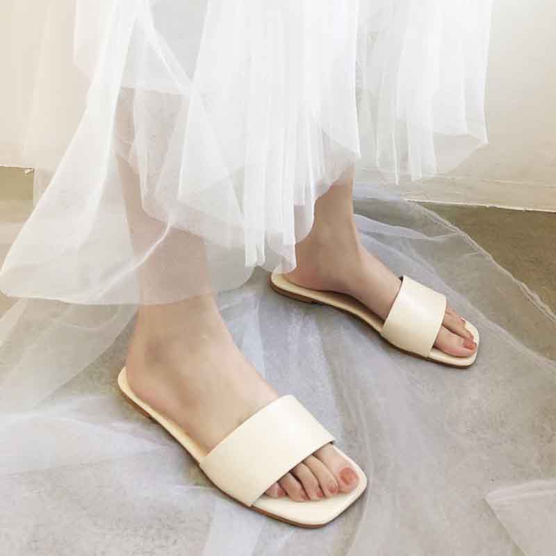 Dép đi biển XIELUAIZTA đế bằng chống trượt sành điệu phong cách Hàn Quốc thời trang cho nữ