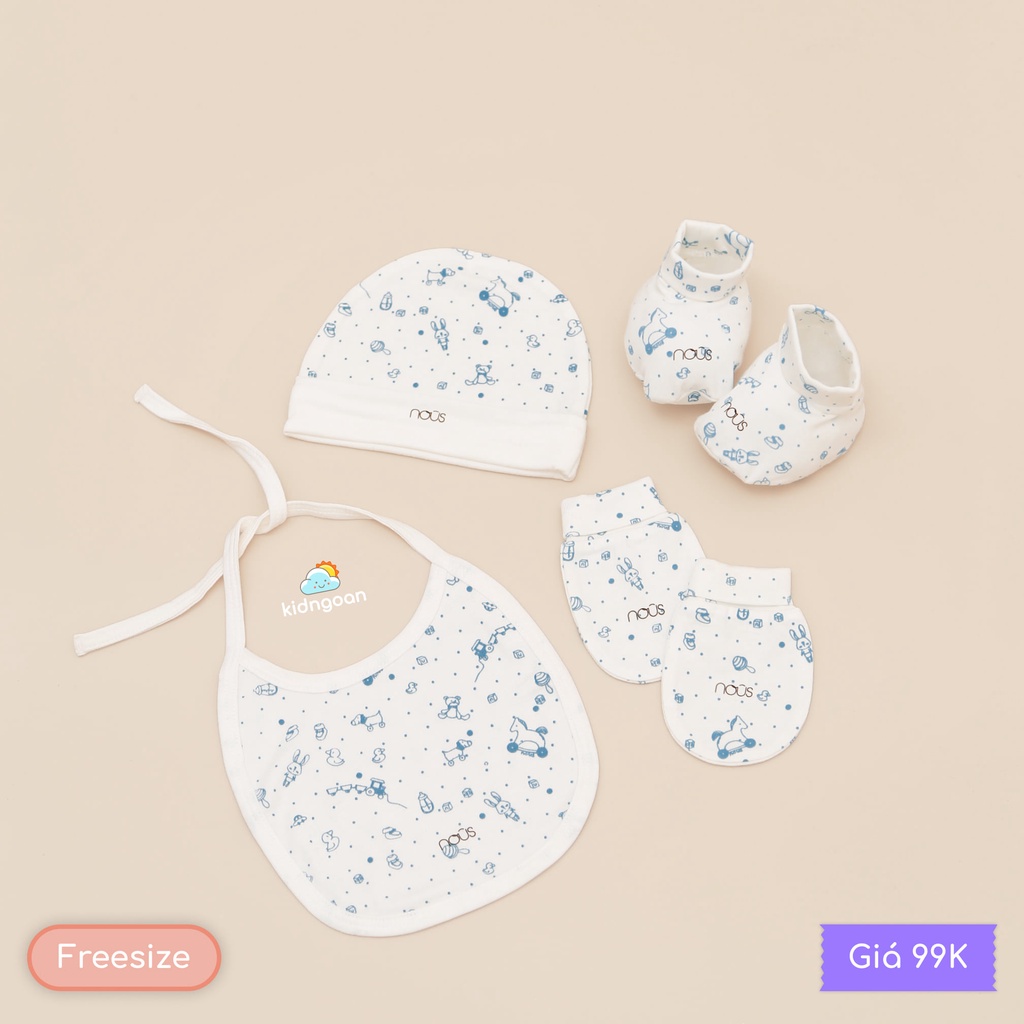 Nous set phụ kiện trắng hoạ tiết đồ chơi dễ thương freesize