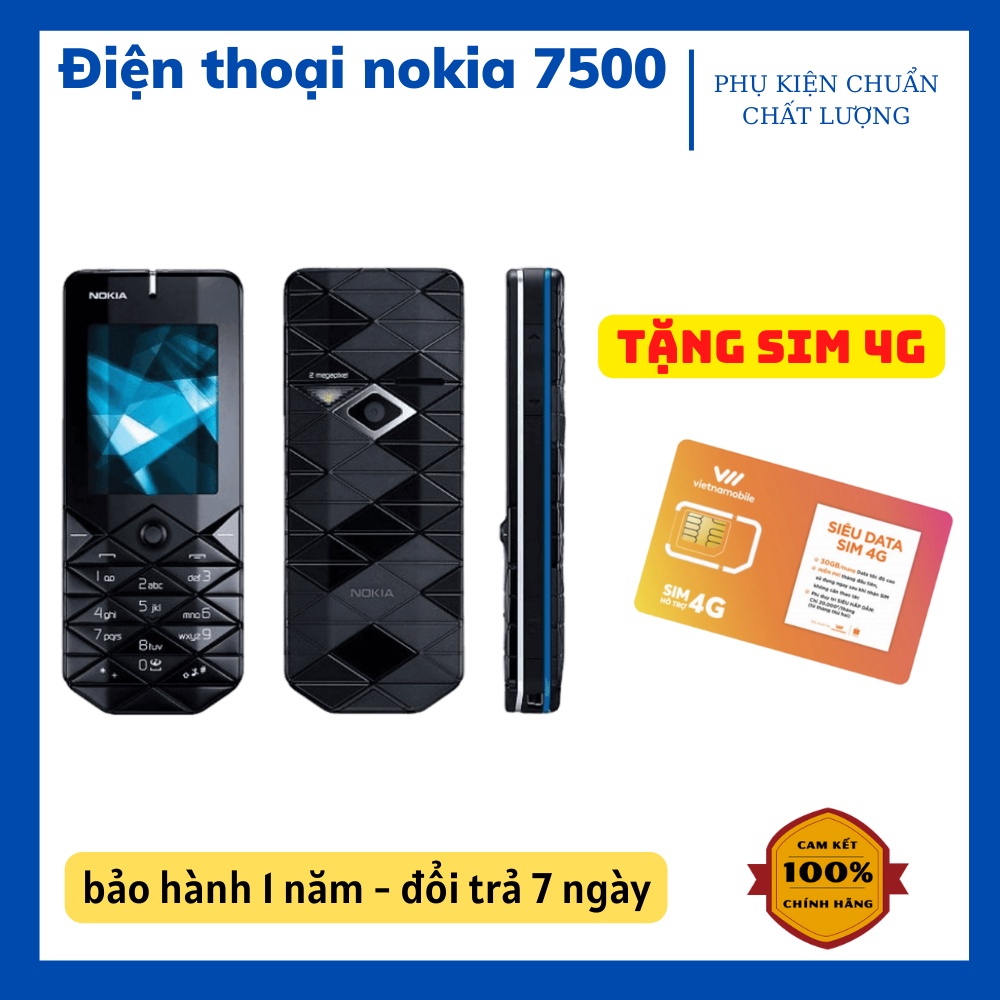 Điện Thoại Nokia 7500 main zin chính hãng có pin và sạc Bảo hành 12 tháng
