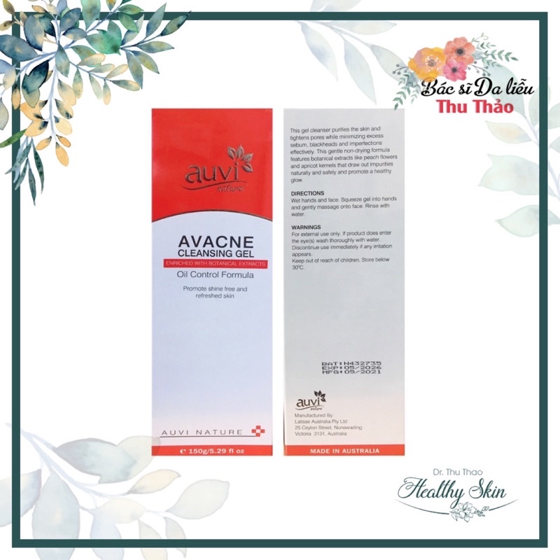Sửa Rửa Mặt Auvi Avacne Cleansing Gel Oil-Control Cleanser