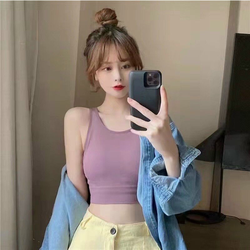Áo Bra Tập Cotton Nữ Hàng Mới Kiểu Dáng Thể Thao Gym, Yoga, Croptop Cá Tính Có Đệm Nâng Ngực 208