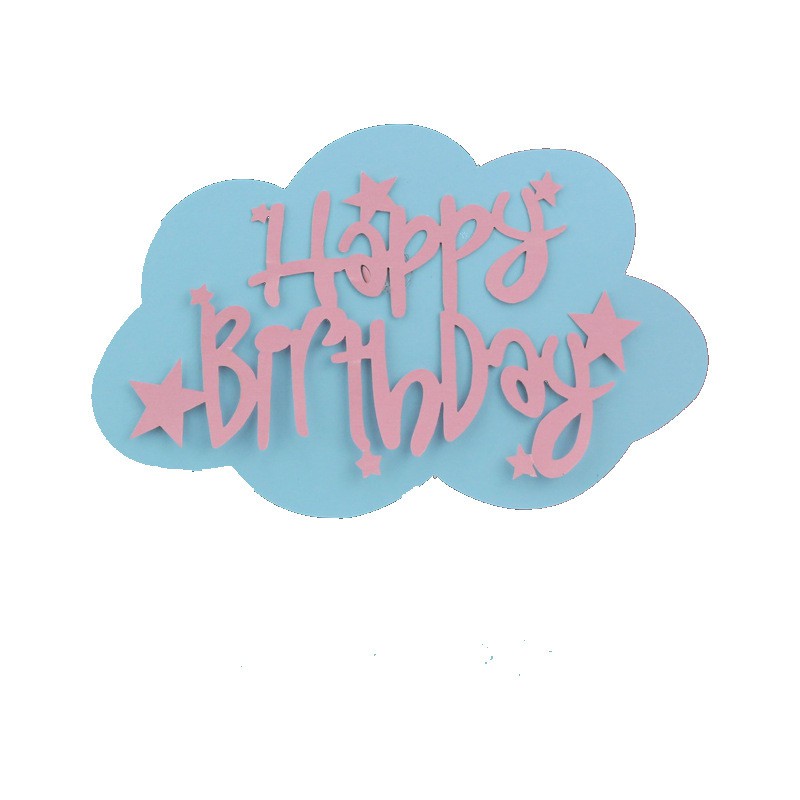 Phụ kiện trang trí bánh kem chữ Happy Birthday