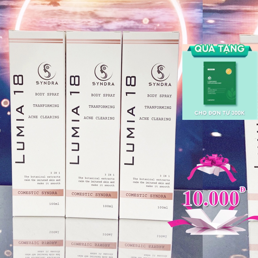 Xịt Mụn Lưng, Ngực, Mông Lumia 18 Giảm Thâm, Sáng Da 100ml