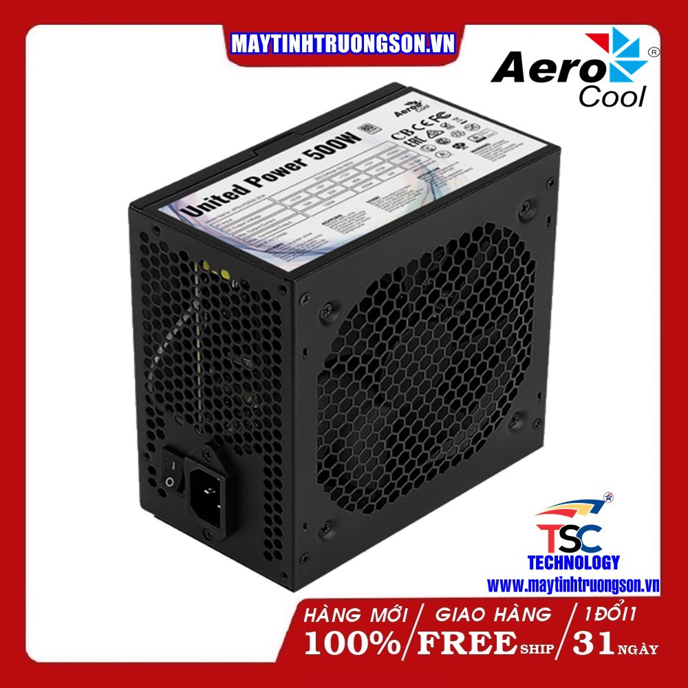 Nguồn Máy Tính AEROCOOL UNITED POWER 500W 80Plus Certified Đẳng Cấp Gaming | Bảo Hành 36T Tại TTBH Hà Nội & TPHCM