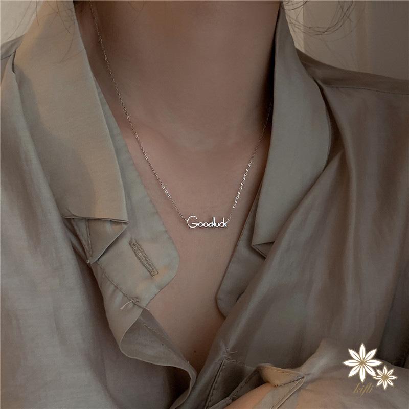 【Kifli】Vòng cổ Mặt Chữ May Mắn Thời Trang Dành Cho Nữ