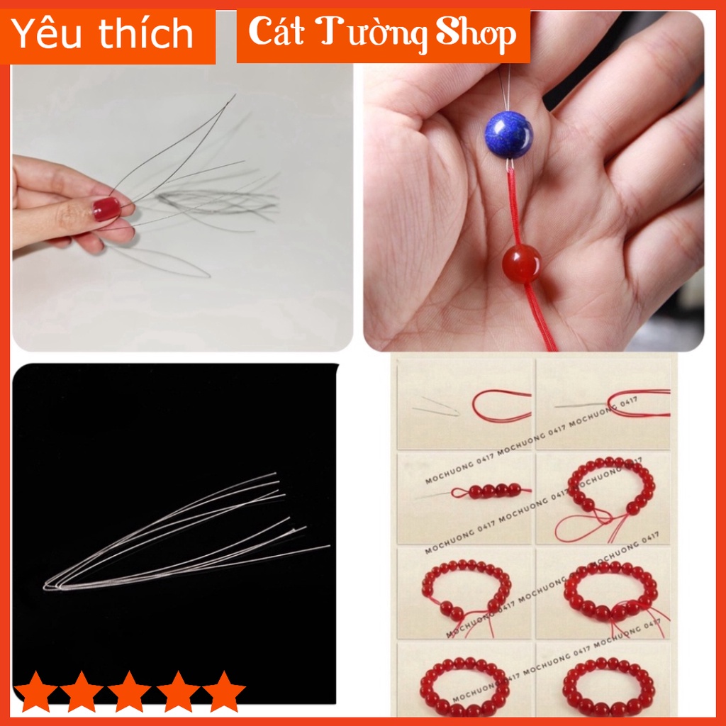 Kim Xâu Vòng Tay Chuỗi Hạt, Xỏ Hạt Cườm Dài 20cm - Vỏ Nhựa Lõi Thép Không Rỉ , Siêu Bền, D192