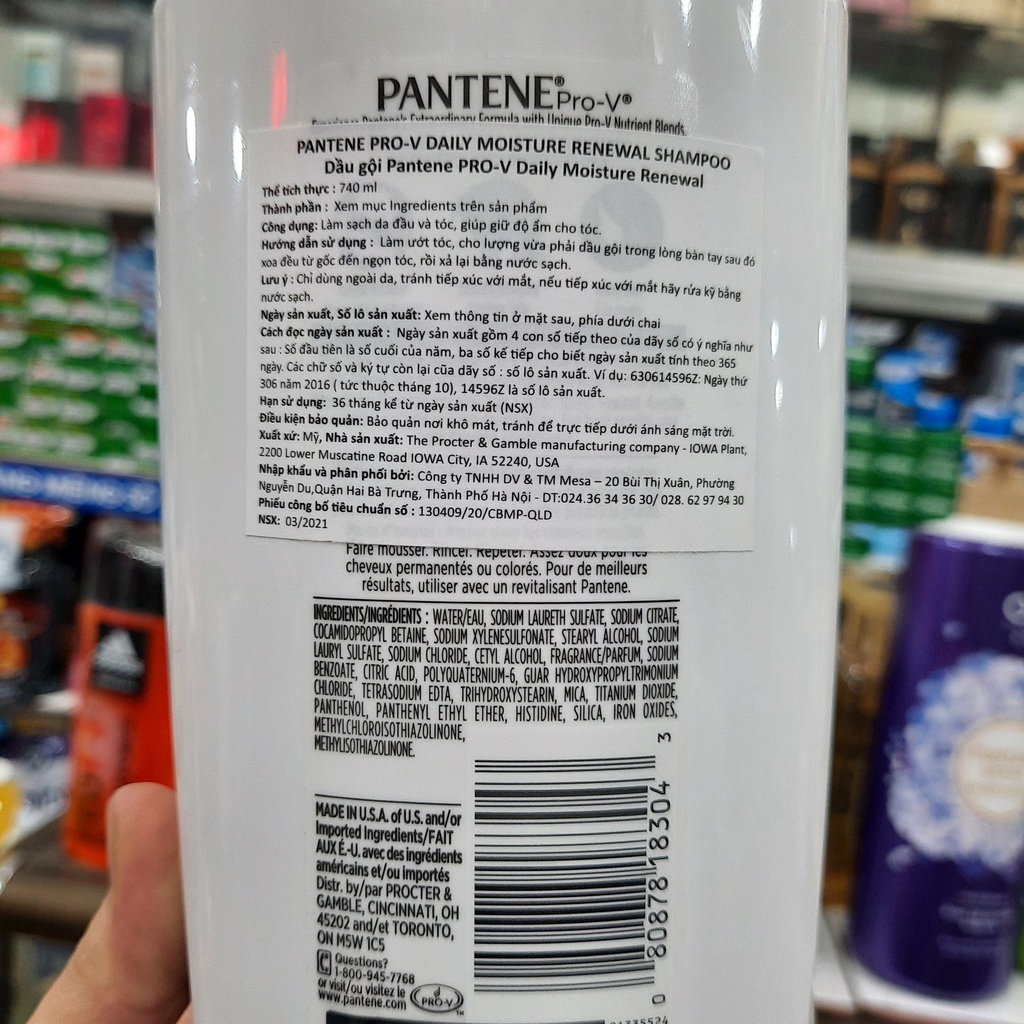 Dầu Gội Pantene Pro-V Daily Moisture Renewal 740ml