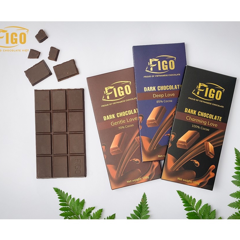 BÁN CHẠY] COMBO 3 HỘP Socola đen nguyên chất 100%; 85%; 70% Cacao 100gr,  Dark Chocolate GIẢM CÂN FIGO | Shopee Việt Nam