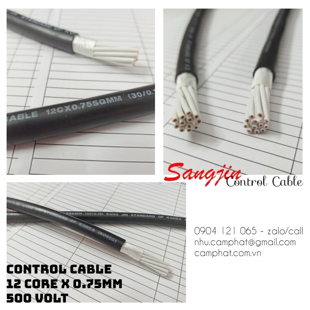 Sangjin Control Cable 12 core x 0.75mm (Standard of Korea) Shopee Việt Nam
