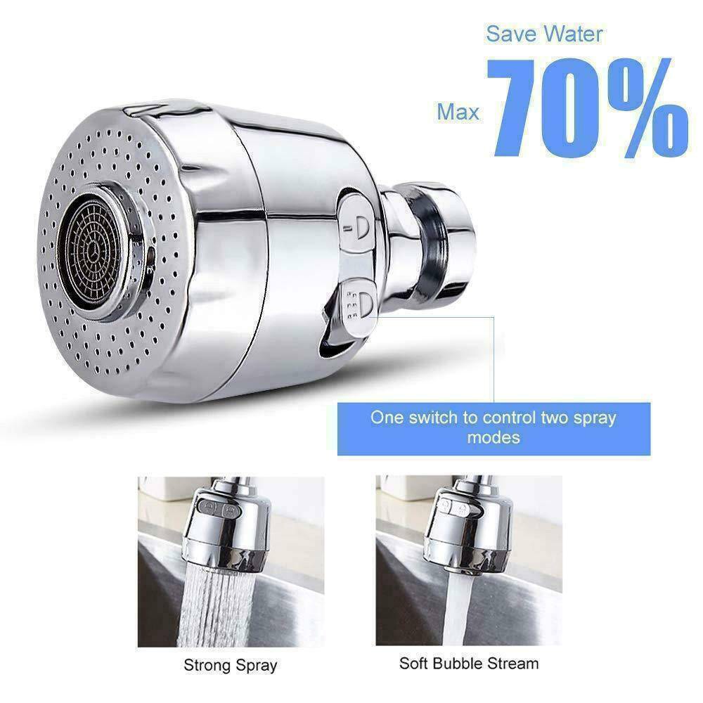 Đầu Vòi Nước Bằng Nhựa Abs 2 Chế Độ Xoay 360 Độ Tiết Kiệm Nước Tiện Dụng