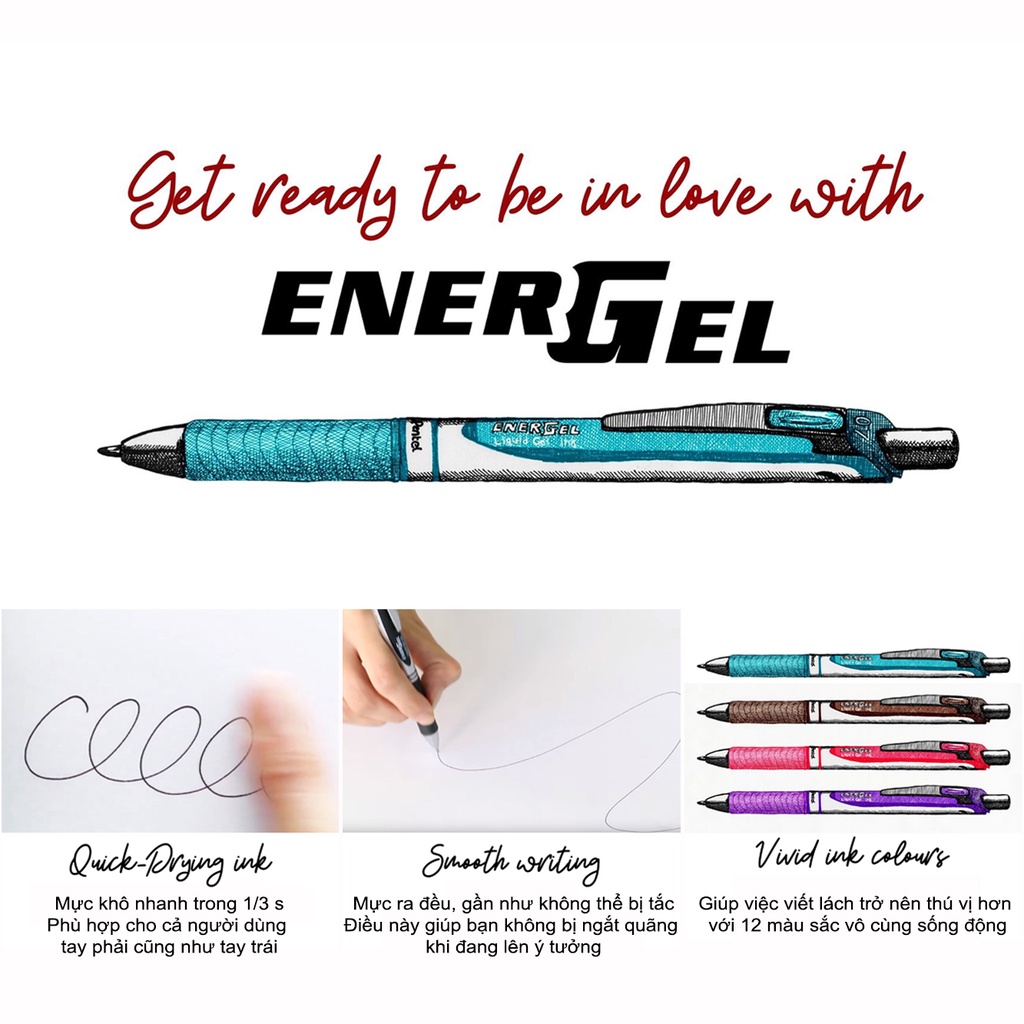 Bút Ký Nhật Bản Pentel BL60 | Bút Ký Mực Gel Cao Cấp Cho chữ ký hoàn hảo | Pentel Energel BL60 Nét 1.0mm