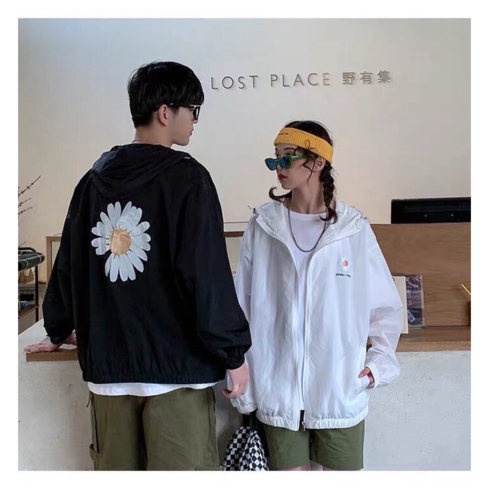 Áo khoác dù Unsiex nam/nữ in hình bông hoa cúc trắng dễ thương - TP01 [NewUnisex]