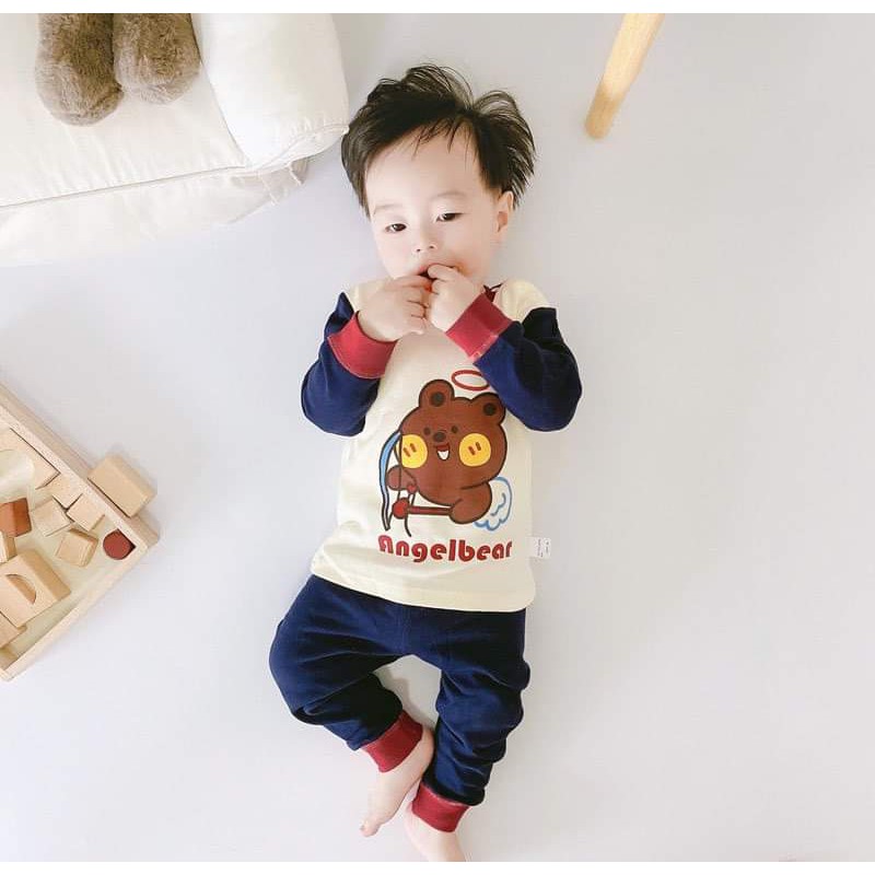 Bộ dài tay hoạt hình cho bé trai, bé gái 6-20kg - Bộ ngủ tay dài cho bé