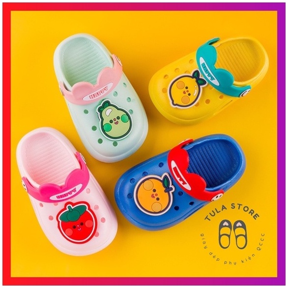 Dép sục hình trái cây cho bé trai bé gái siêu dễ thương, sục mềm nhẹ chống trượt tốt Tulastore