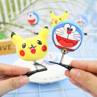 Kẹp tóc lò xo doraemon, pikachu dễ thương cute toooyoo bk00076