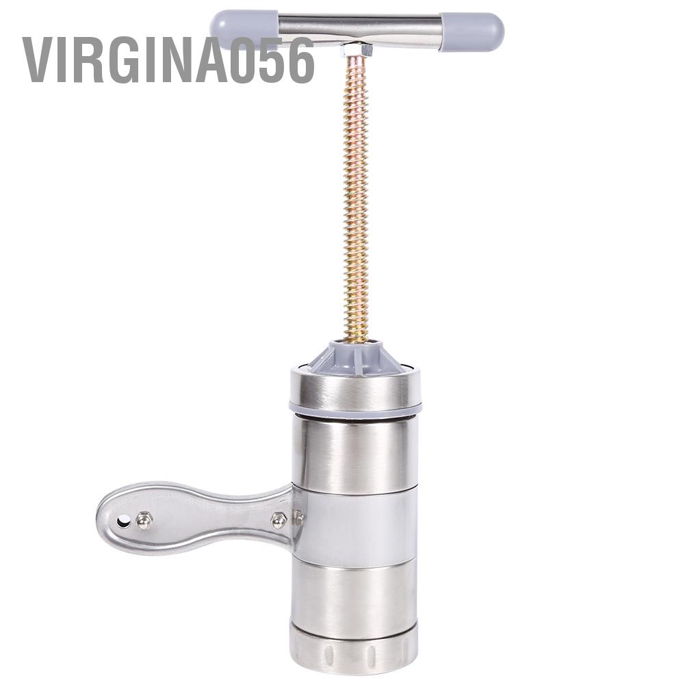 Virgina056 1pc Portable Manual Operated Stainless Steel Pasta Maker Noddle Juicer Pressure Making Machine