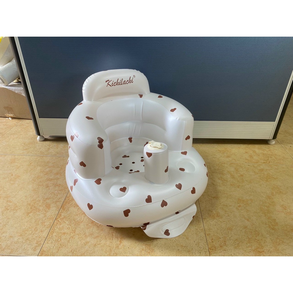 Ghế hơi , ghế phao tập ngồi cho bé KICHI bơm hơi tự động tiện lợi