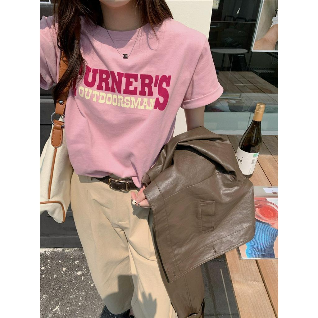 Áo Thun Cotton Ngắn Tay In Chữ Phong Cách Mới Xuân Hè 61608