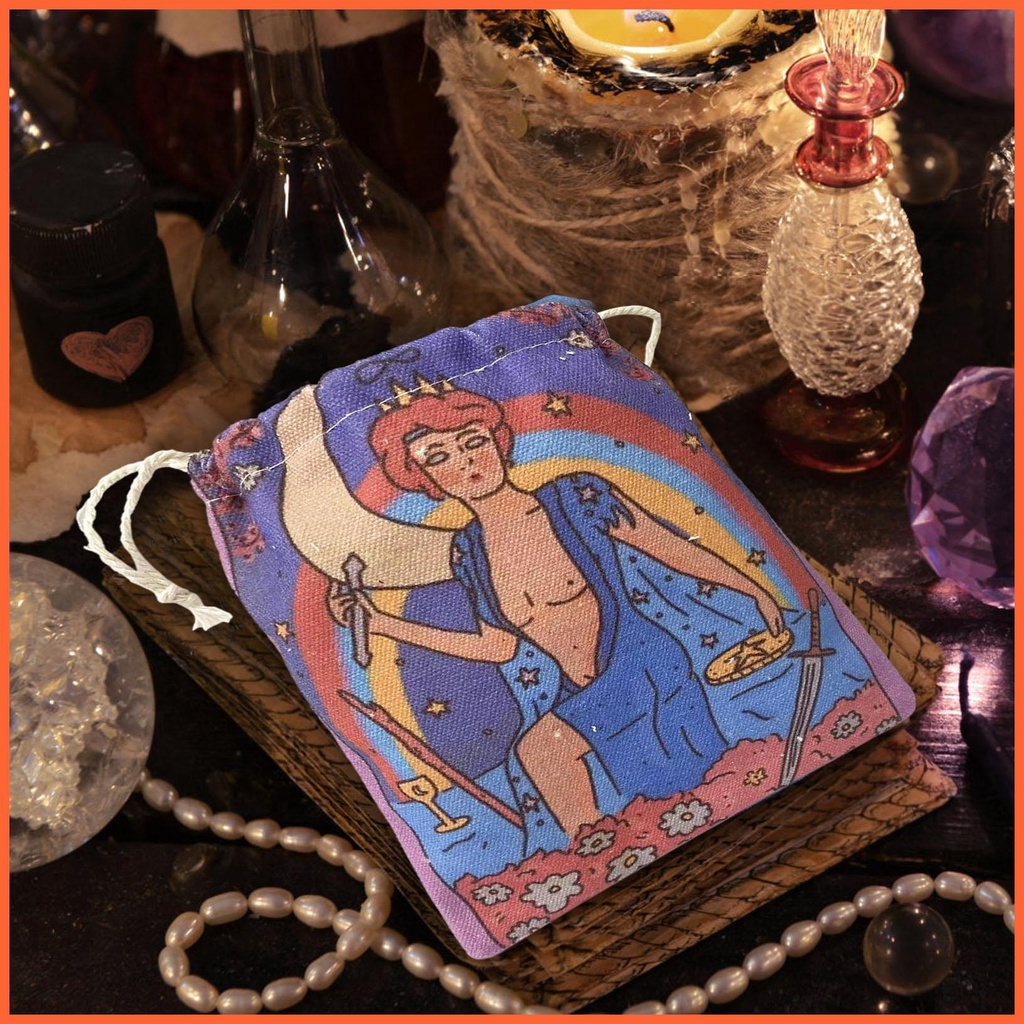 Túi Dây Rút Vải Lanh Cotton Đựng Thẻ Bài Tarot / Bài Tarot Tiện Dụng