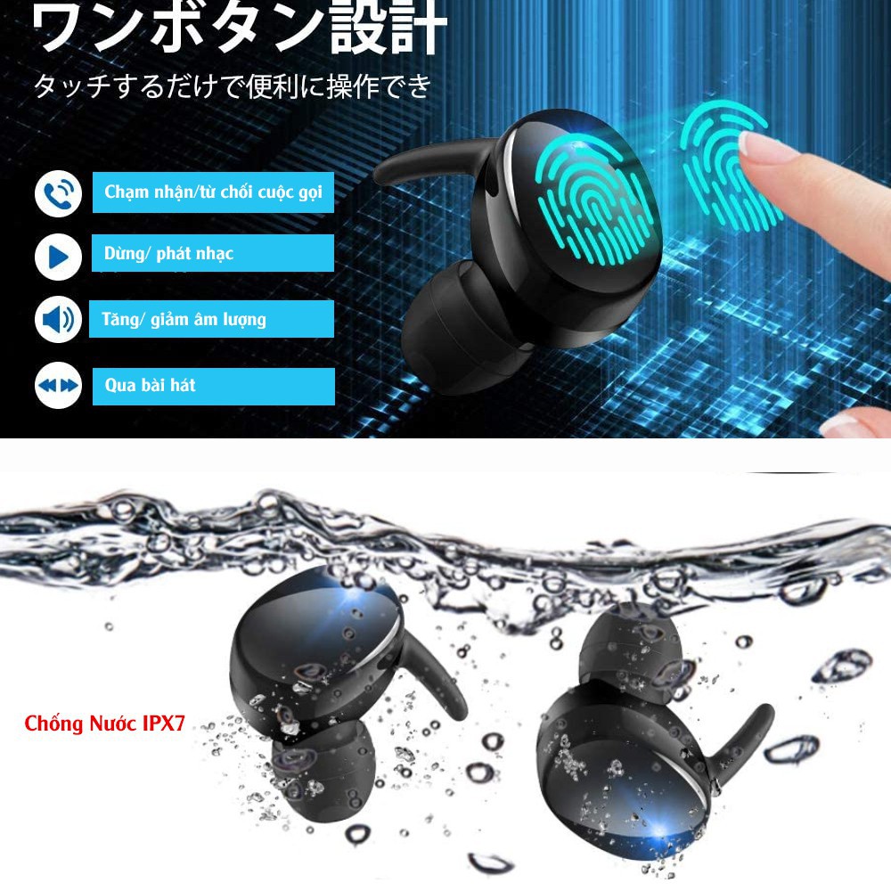 ♕[Hàng Chính Hãng 880Pro]Tai Nghe Bluetooth 5.1 Công Nghệ Mới Nhất Nhật Bản 2021, Kết Nối Tức Thì Dung Lượng Đốc 4000mAh