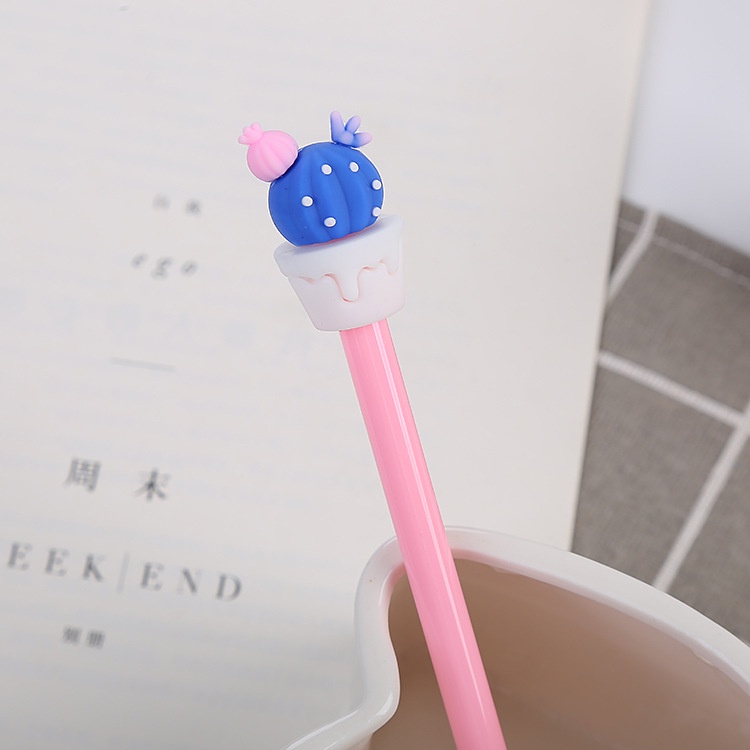 Link 3 - Bút bi nước mực gel Nhiều mẫu Pison cute mực đen ngòi kim 0.38mm - 01 cái