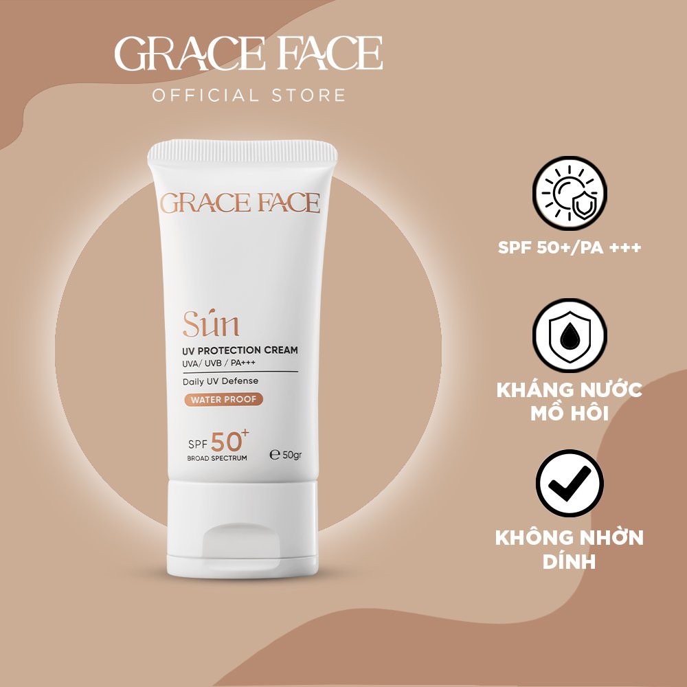 Kem chống nắng bảo vệ da Grace Face giúp kiềm dầu kháng nước UV Protection