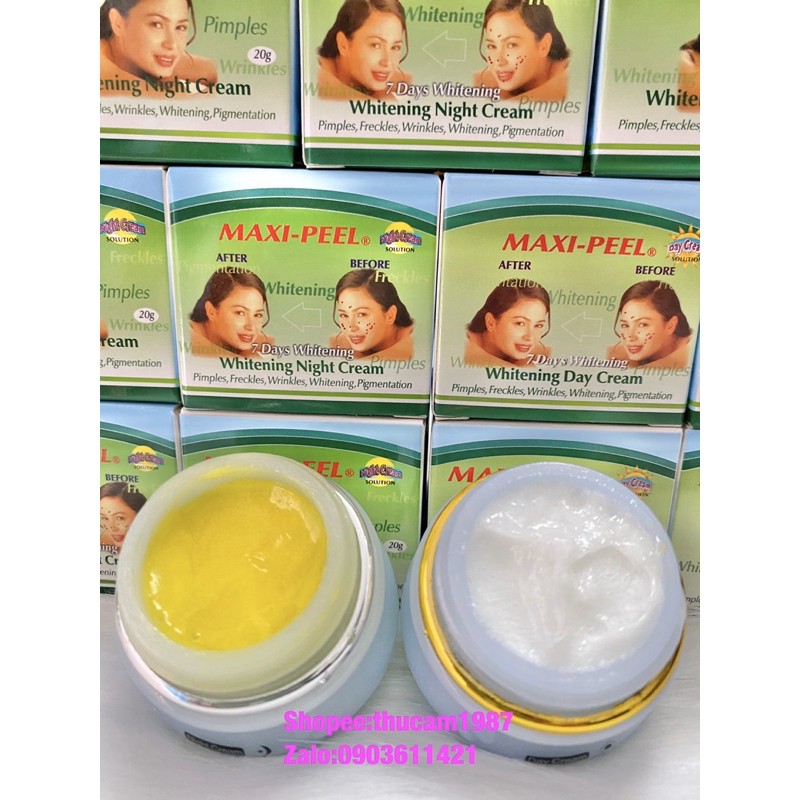 bộ kem dưỡng trắng da ngày , đêm , loại bỏ  mụn, nám ,  tàn nhang, nếp nhăn Maxi-peel 40g.