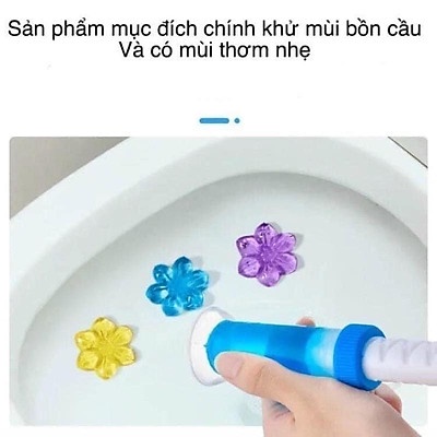 Gel thơm khử trùng bồn cầu - gel khử mùi bồn cầu dạng thạch hình bông hoa với 6 mùi hương