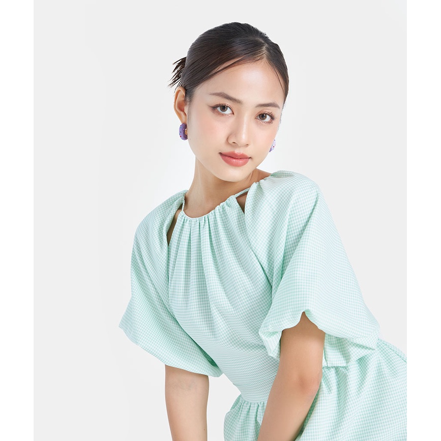 Đầm Xoè Nữ Thời Trang HNOSS Cut-Out Vai Tay Phồng HNDLU055