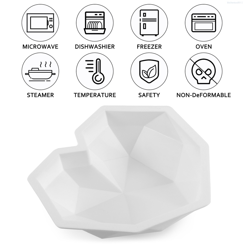 Khuôn silicon tạo hình làm bánh hình trái tim tự làm cho nhà bếp/ nhà tắm