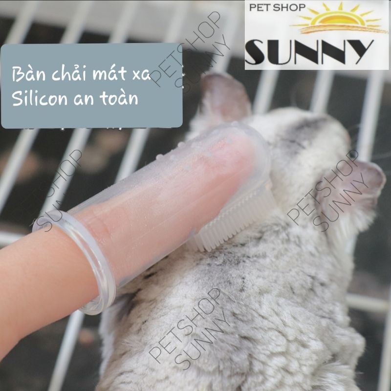 Bàn chải xỏ ngón chà lông hamster, sóc, thú nhỏ (1 cái)