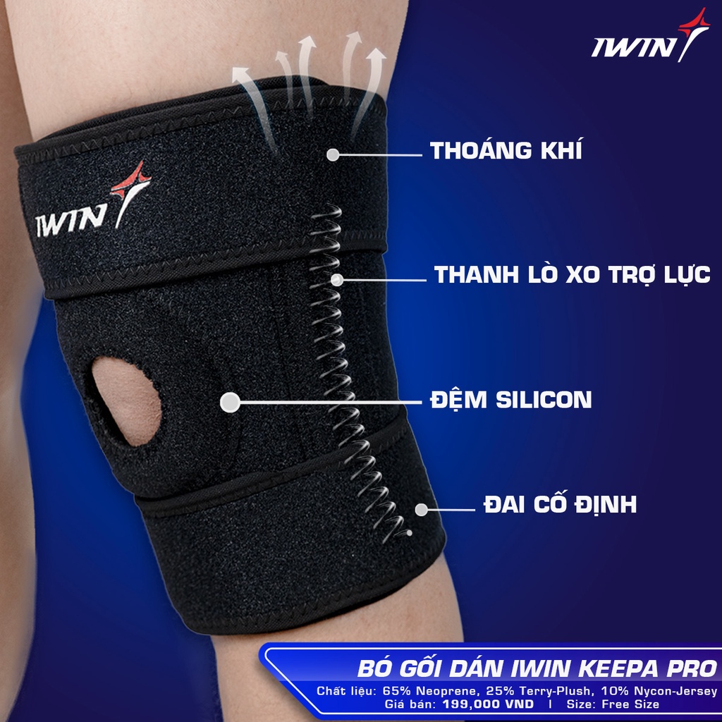 Bó gối bóng đá, thể thao nam, nữ cao cấp chính hãng Iwin - Yousport