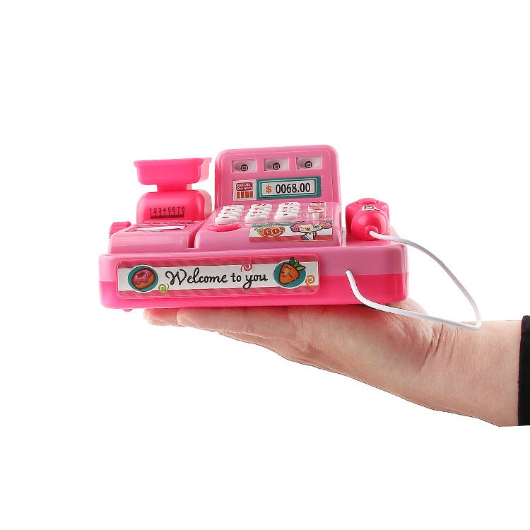 Đồ chơi máy tính tiền siêu thị cho bé   [GIÁ SỈ]  Dùng pin,có đèn,âm thanh, Hello Kitty màu hồng
