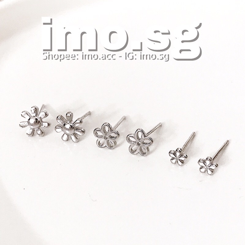 3 mẫu bông tai hoa nhỏ xinh kim bạc 925 imo.sg sang xịn dễ phối diện hằng ngày basic must have cá tính phong cách hàn