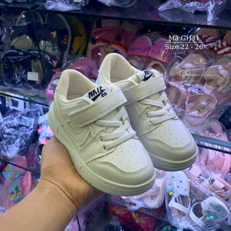 Giày trắng cho bé trai bé gái LIMIBABY thể thao da mềm nhẹ êm chân kháng khuẩn đi học đi chơi mùa hè dẽ thương GH31