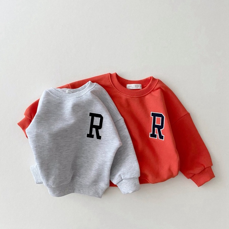 Áo Nỉ Tay Dài In Chữ Dễ Thương Cho Bé