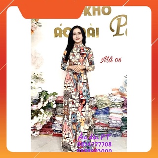 ] áo dài lụa nhật 👗 freeship 👗 áo dài chất lụa nhật in 3d đẹp
