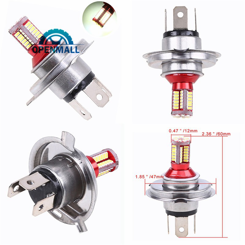 Đèn sương mù 4014 DC 57-smd LED H4 / 47 / H11 / H3 / H1 / 9006 12V 6000K chất lượng cao dành cho xe hơi