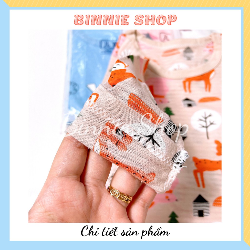 Bộ tay dài quần dài Quần áo trẻ em cotton sợi tre thoáng khí cho bé 8-21kg hàng quảng châu BINNIE SHOP BDT1