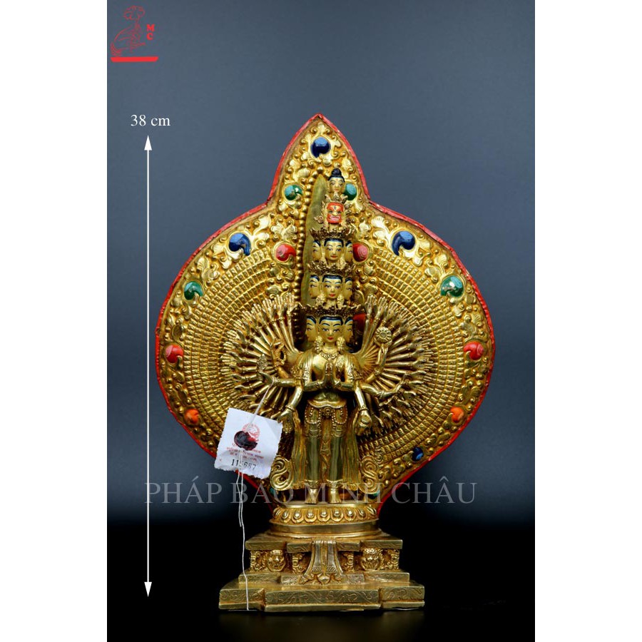[PBMC]Tượng đồng Nepal 37cm (QA Thập Nhất Diện)