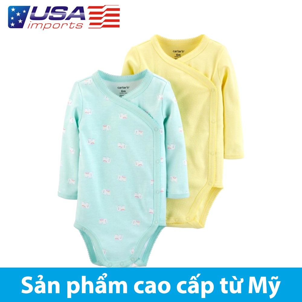 Set 2 bodysuit tay dài cài chéo Car-tờ Auth Từ Mỹ (17630410)