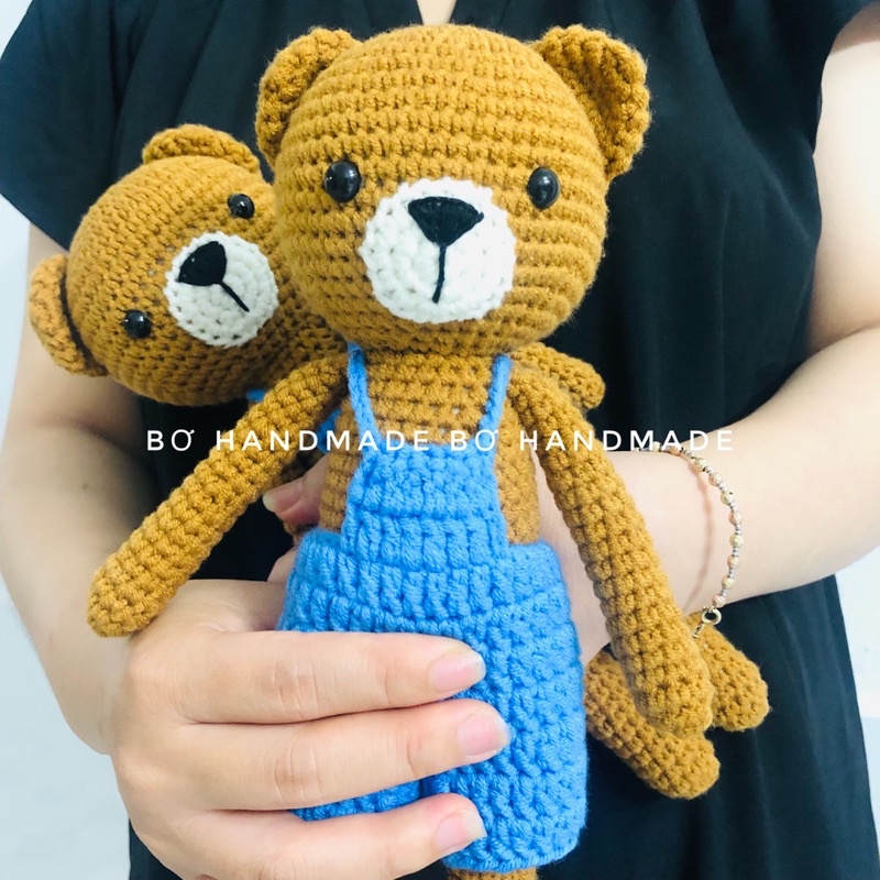 ❤️Gấu Teddy nhồi bông❤️ Handmade, sợi Milk cotton 100%, cực yêu, cực dễ thương, Bơ Handmade